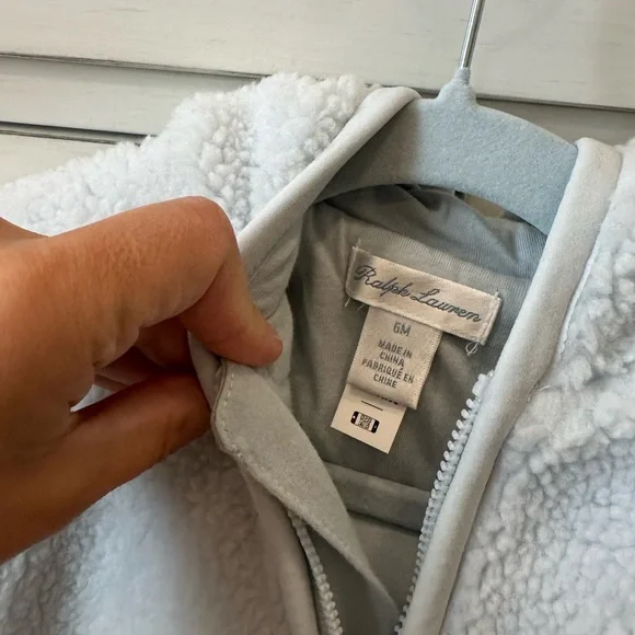 Ralph Lauren Bear-Ear Teddy Fleece Bunting Suit - Picture 4 of 5